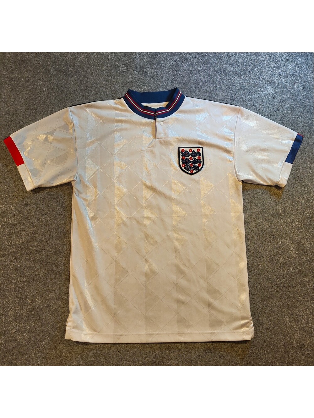 Score Draw England Retro Jersey Men’s Medium Three Lions Home Shirt